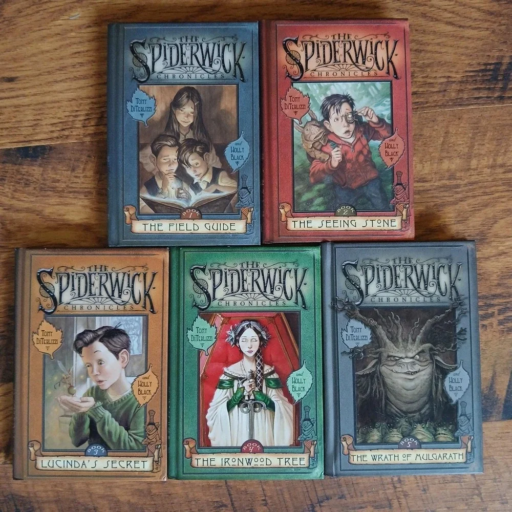 The Spiderwick Chronicles 1-5 Complete Set Lot Tony DiTerlizzi HC Books 2003 Vtg